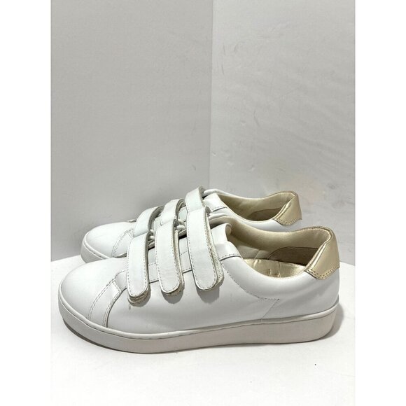 Vionic Sneakers Women’s walking Bobbi Size 8.5 White gold  Leather strappy - Picture 1 of 7
